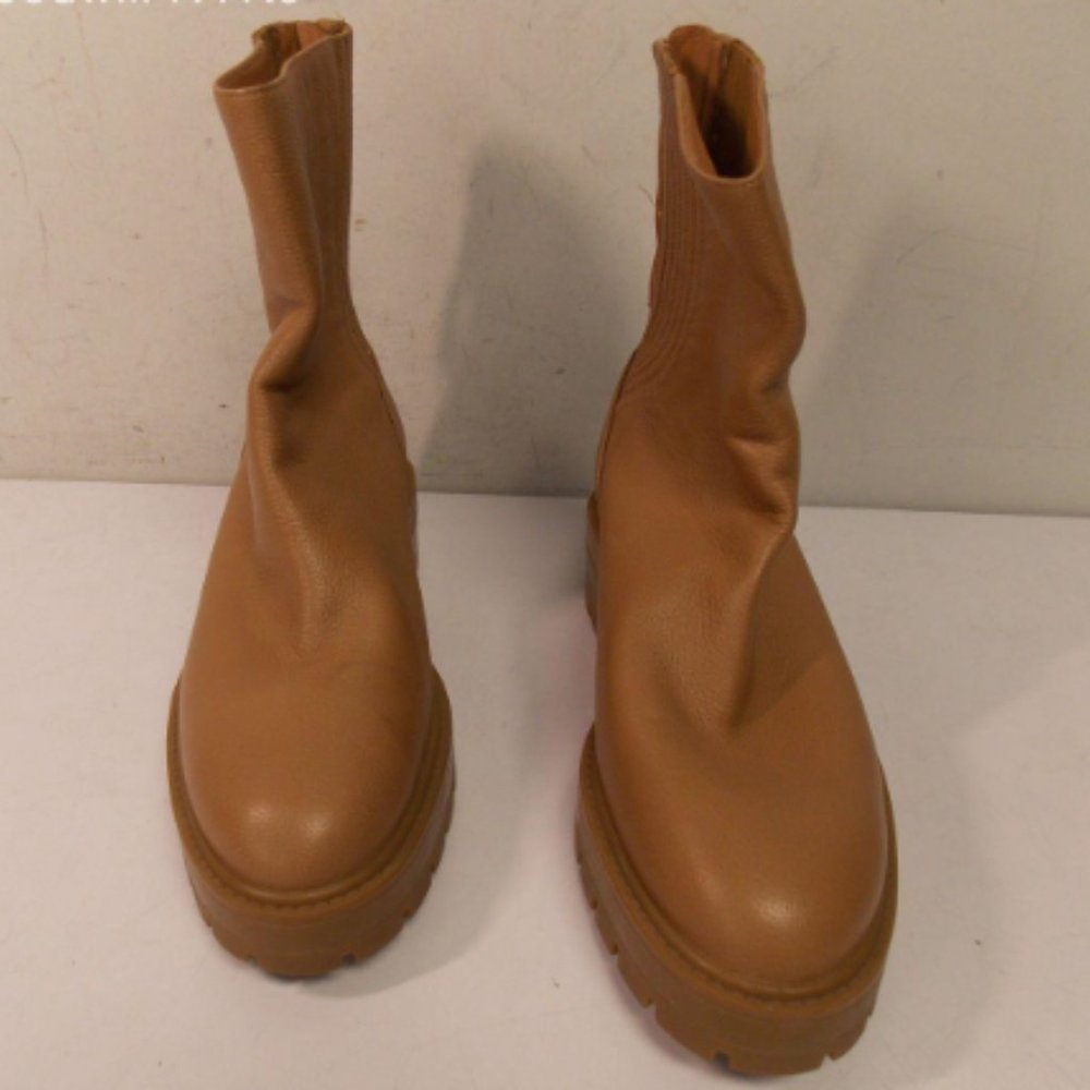 Aquazzura Saint Honore Leather Combat Boots